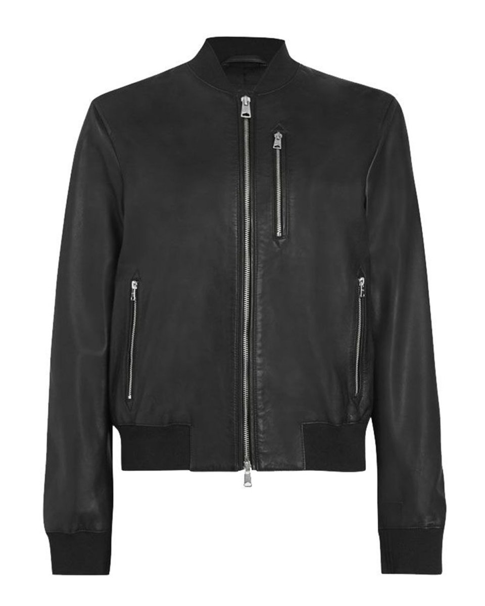 Chaqueta bomber de cuero auténtico Ezra