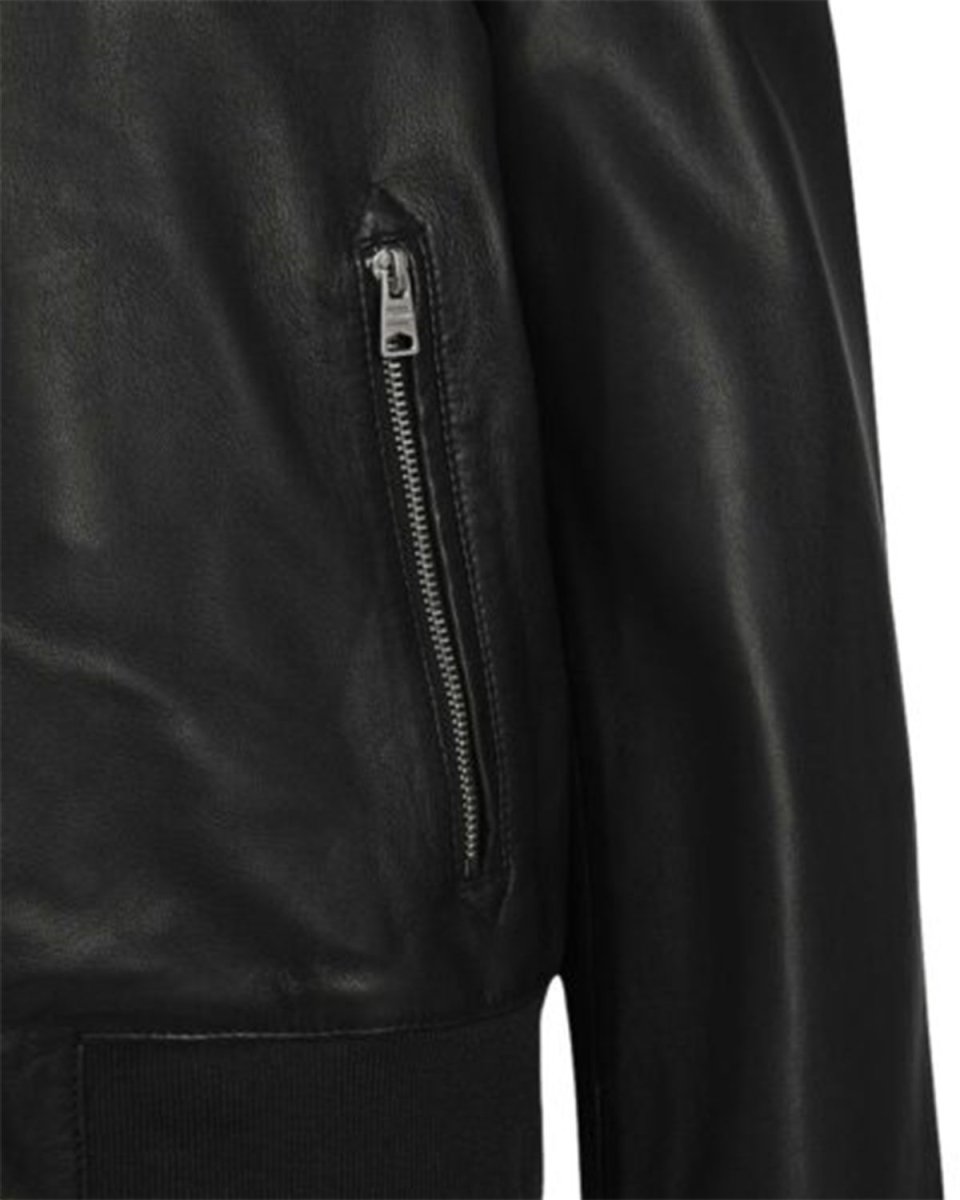 Chaqueta bomber de cuero auténtico Ezra - Imagen 4