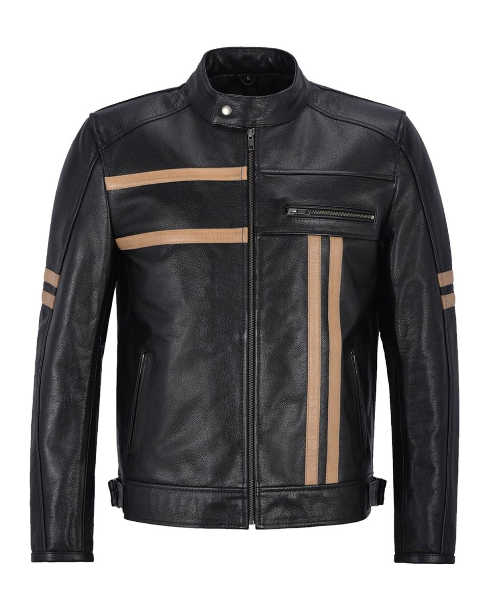Chaqueta de moto de cuero auténtico Evan - Imagen 3