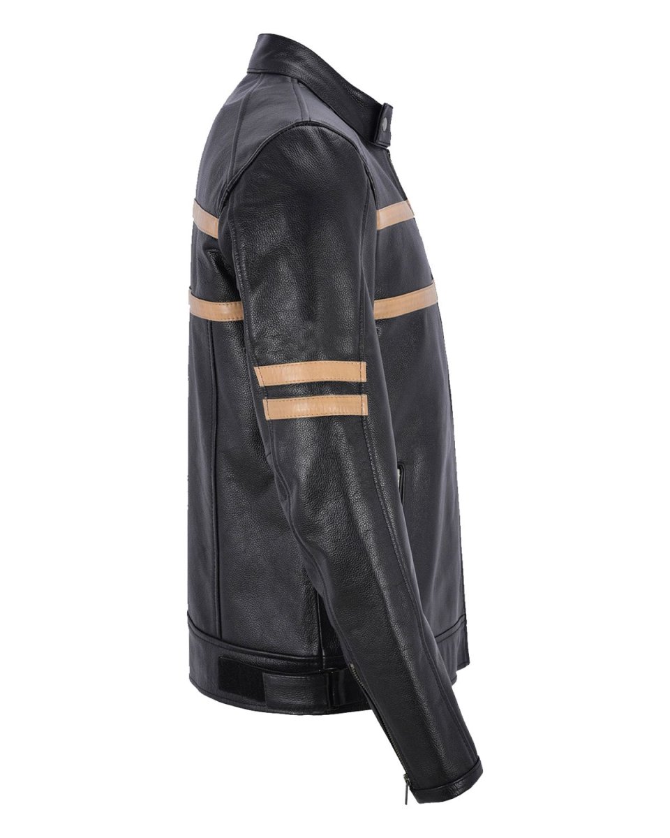 Chaqueta de moto de cuero auténtico Evan - Imagen 4