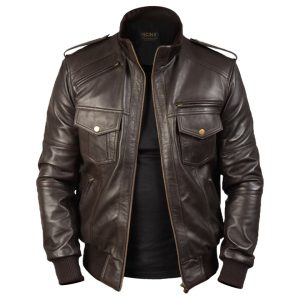 Chaqueta de cuero auténtico Frank Bomber