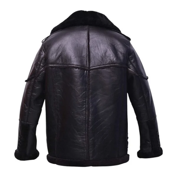 Chaqueta de hombre de auténtica piel de oveja con pelo negro. - Imagen 4