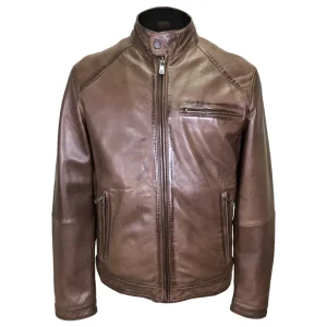 Chaqueta de moto Skylar de cuero auténtico