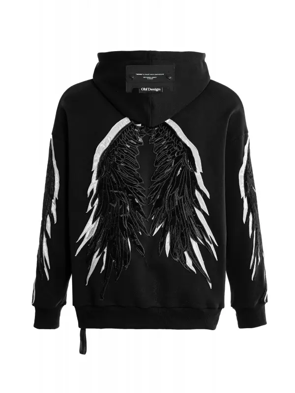 "Lungara negro capucha" sudadera unisex MWM - Imagen 2