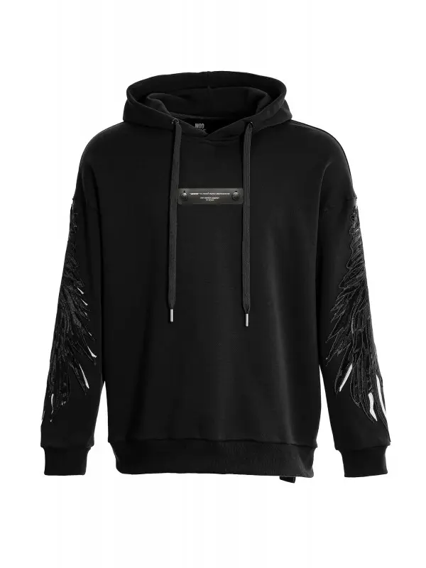 "Lungara negro capucha" sudadera unisex MWM - Imagen 3