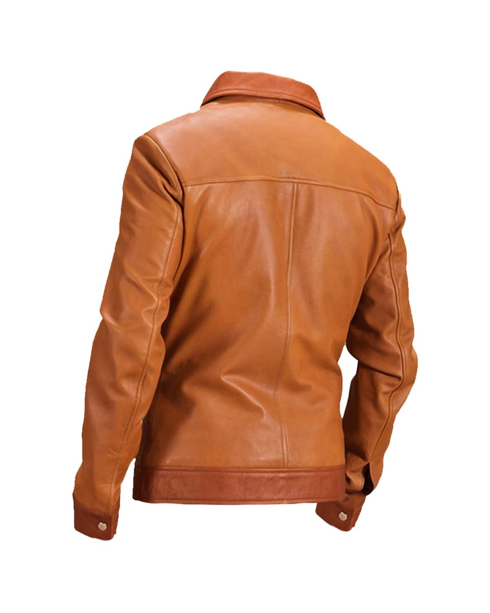 Chaqueta de moto de cuero auténtico Luke - Imagen 5