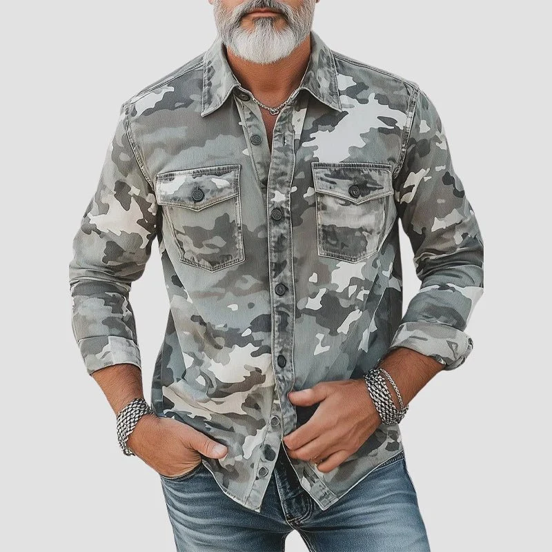 Camisa elegante de camuflaje para hombre - Imagen 4