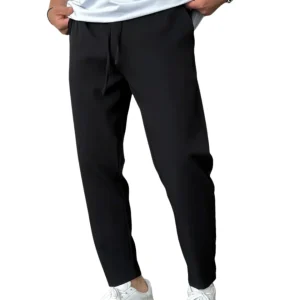 Pantalones elegantes de corte cónico con cordón