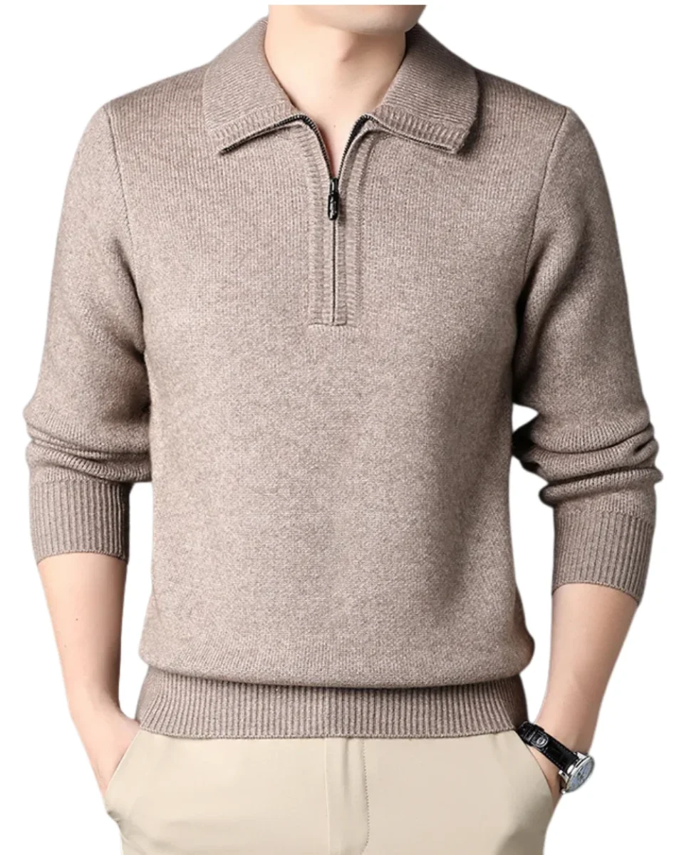 Jersey elegante de cachemira con cremallera - Imagen 2