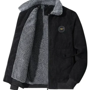 Elegante chaqueta de pana con forro polar