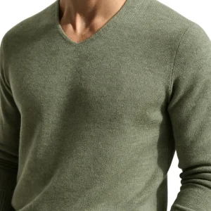 Elegante jersey de cachemira con cuello en V