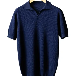 Elegante camiseta polo de punto de algodón