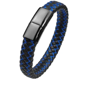 Pulsera trenzada de cuero para hombre