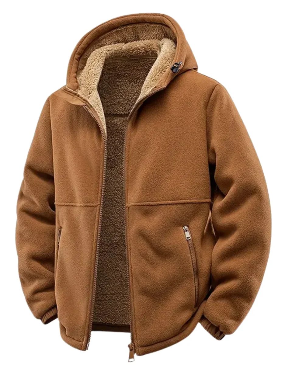 Elegante chaqueta de lana cortavientos