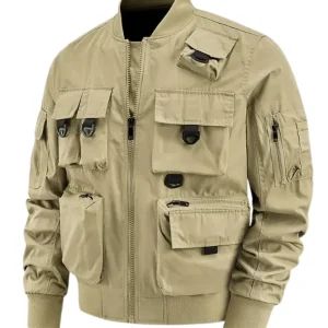Chaqueta retro con múltiples bolsillos