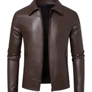 Chaqueta de cuero informal de estilo ejecutivo