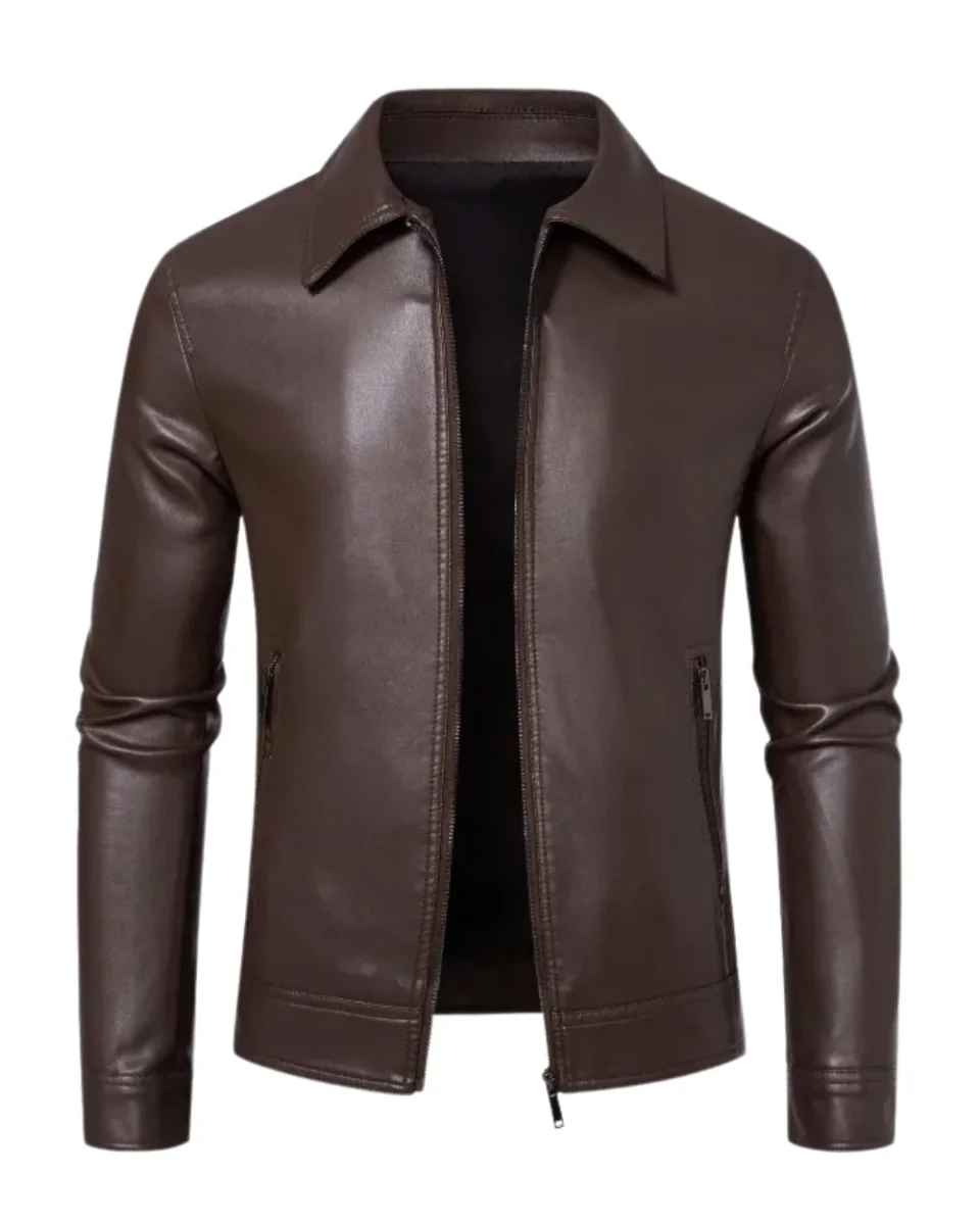 Chaqueta de cuero informal de estilo ejecutivo