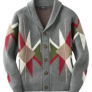 Cárdigan de lana con diseño jacquard