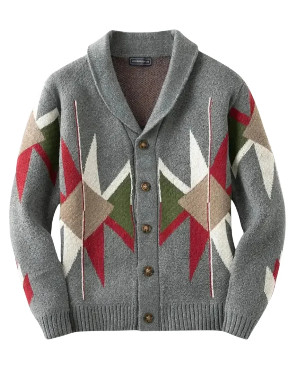 Cárdigan de lana con diseño jacquard - Imagen 2