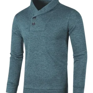 Elegante jersey de cuello alto con botones