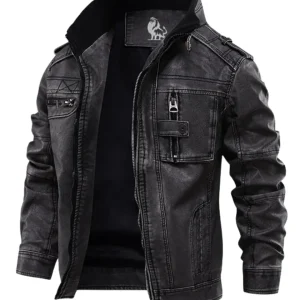 Chaqueta de cuero elegante