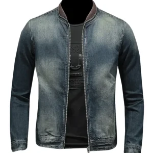 Chaqueta elegante de vaquero con cremallera