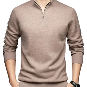 Jersey con cremallera de lana merina australiana