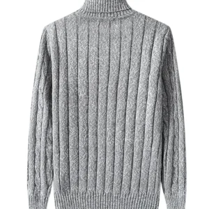 Jersey elegante de cuello alto de lana