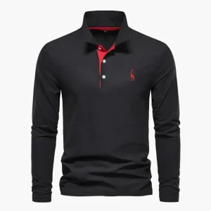 Polo à manches longues classique pour homme – Style élégant et polyvalent