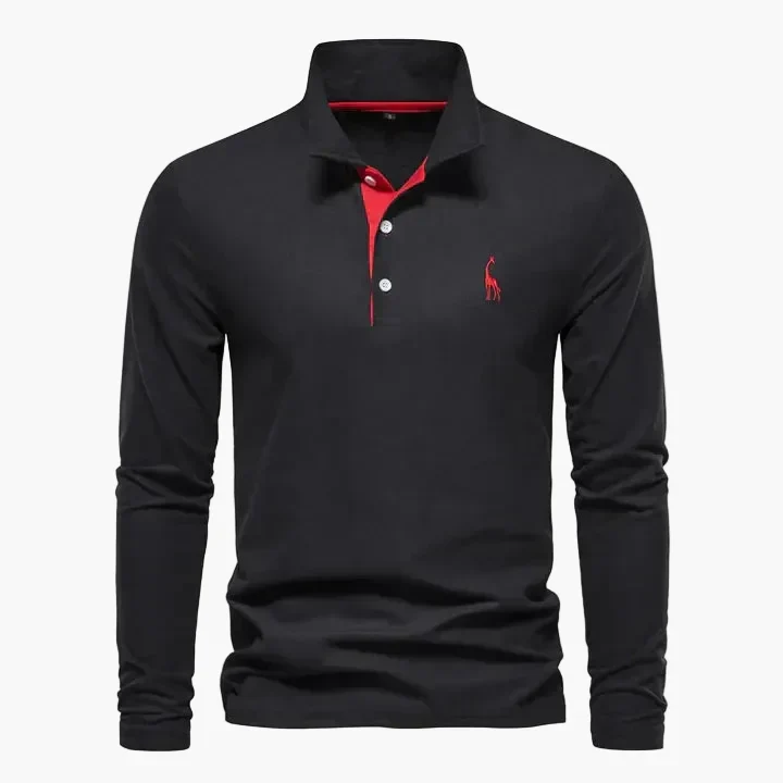 Polo à manches longues classique pour homme – Style élégant et polyvalent