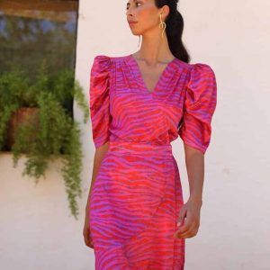 Vestido saten estampado