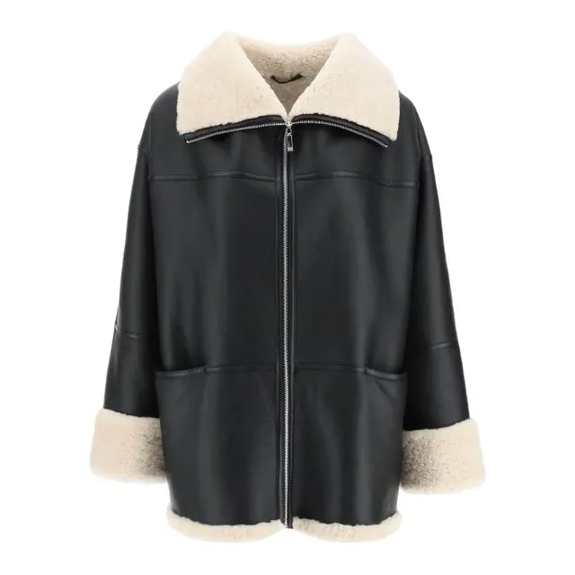 Chaqueta de aviador de piel de oveja RAF B3 para mujer - Imagen 2