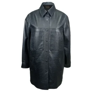 Chaqueta de mujer de auténtica piel de cocodrilo