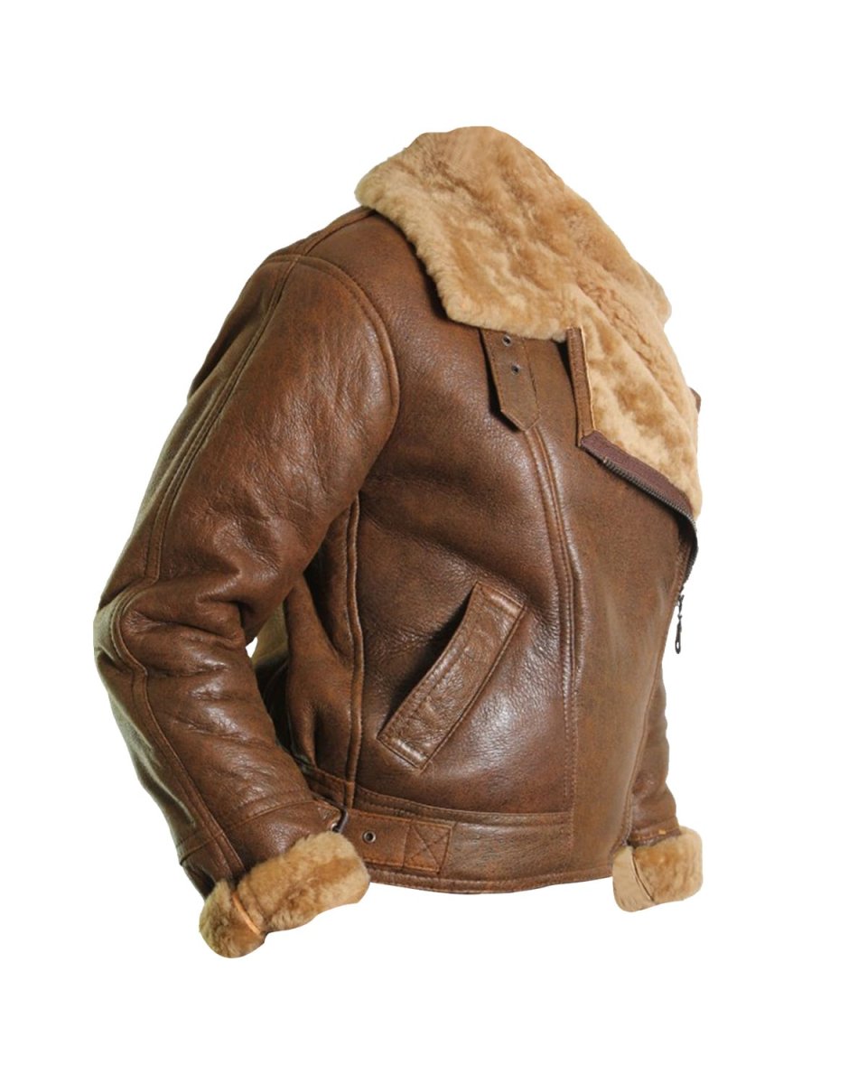 Chaqueta de aviador de piel natural auténtica para mujer - Imagen 4