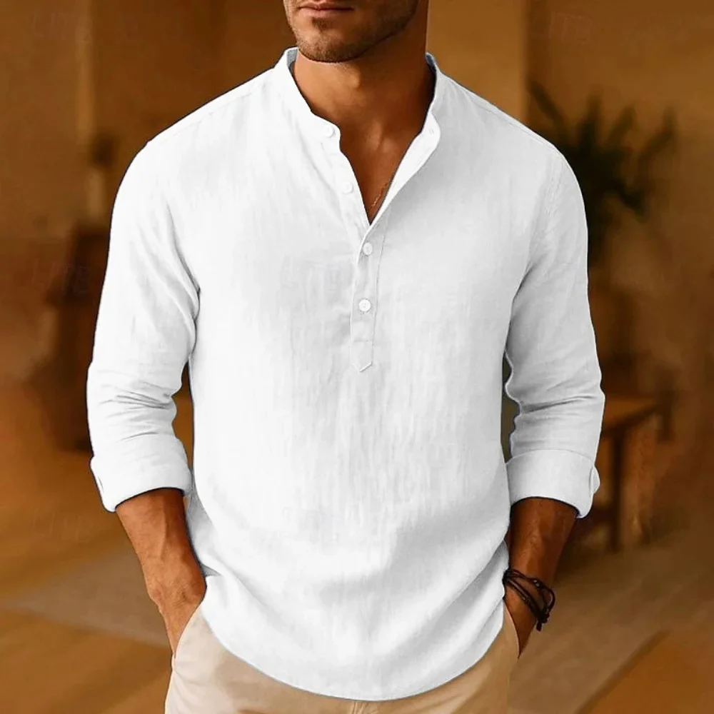 Elegantes camisas de playa de lino - Imagen 5